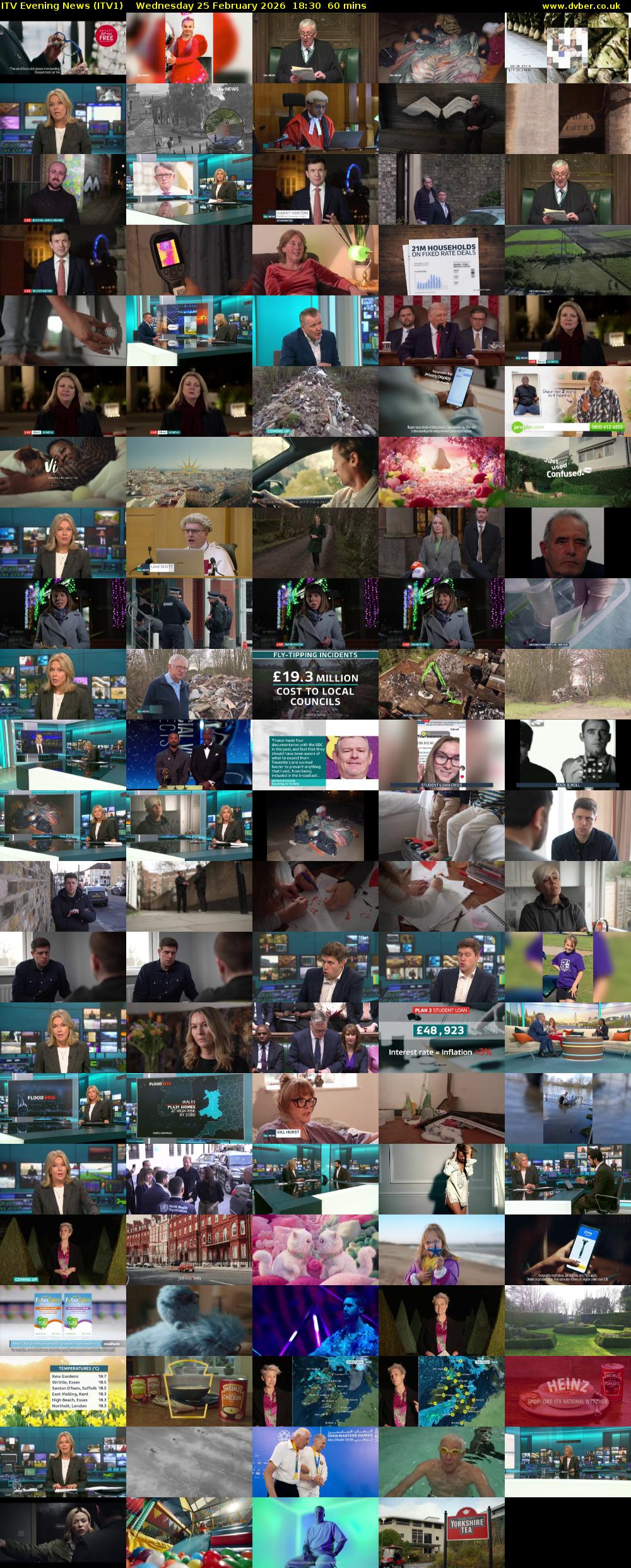 ITV Evening News (ITV1) Wednesday 25 February 2026 18:30 - 19:30