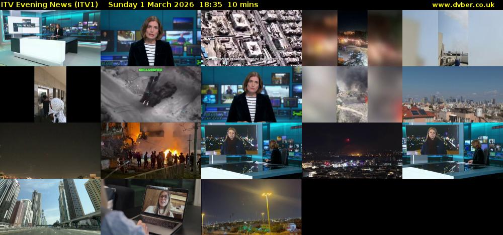 ITV Evening News (ITV1) Sunday 1 March 2026 18:35 - 18:45