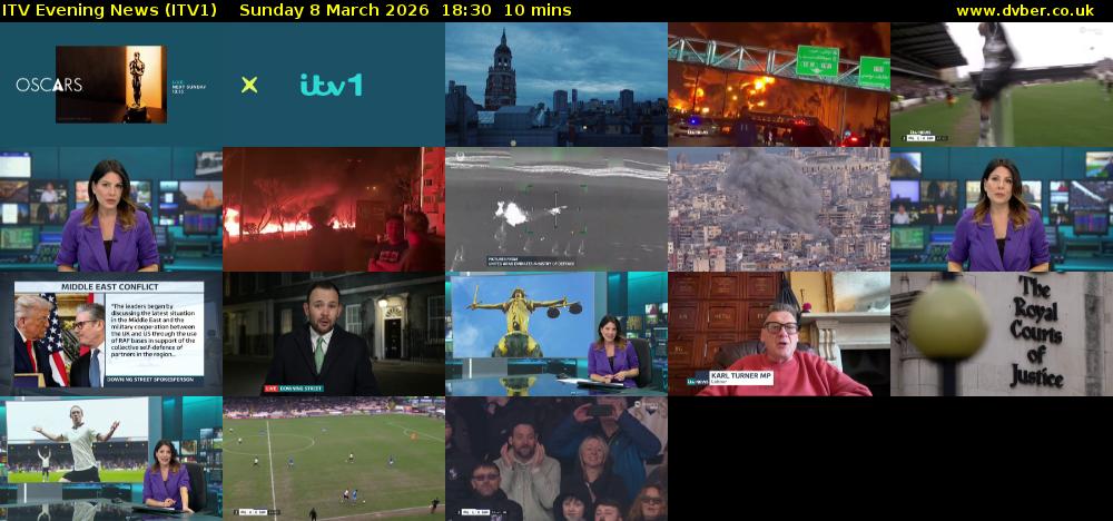 ITV Evening News (ITV1) Sunday 8 March 2026 18:30 - 18:40
