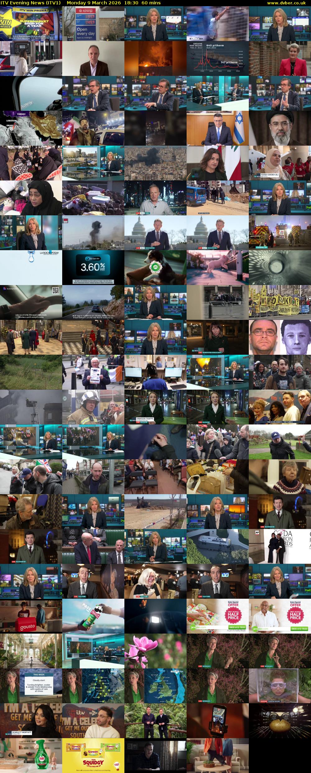 ITV Evening News (ITV1) Monday 9 March 2026 18:30 - 19:30