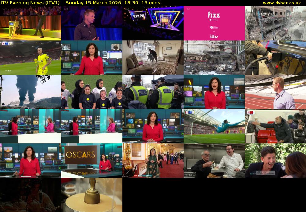 ITV Evening News (ITV1) Sunday 15 March 2026 18:30 - 18:45