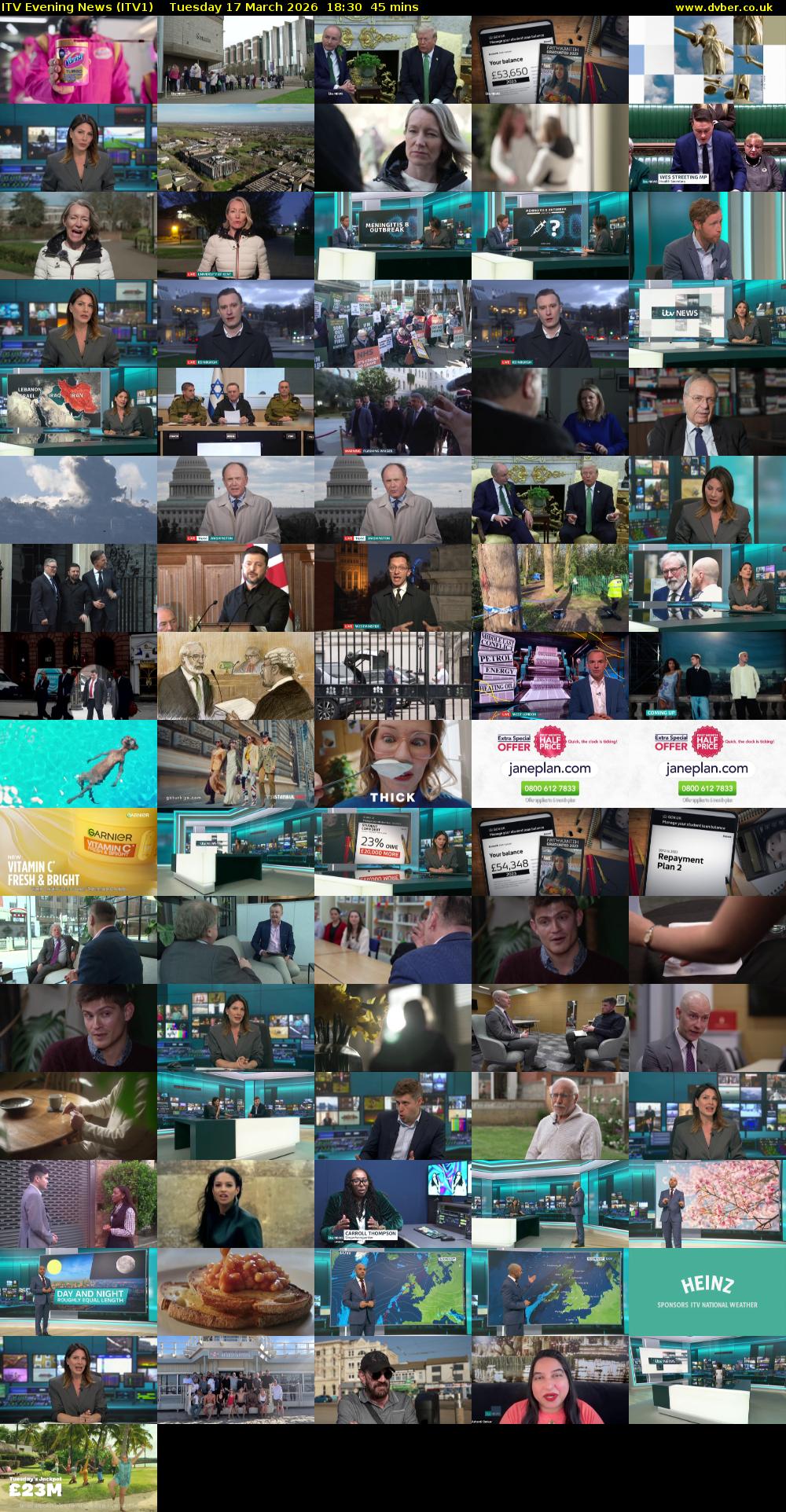 ITV Evening News (ITV1) Tuesday 17 March 2026 18:30 - 19:15