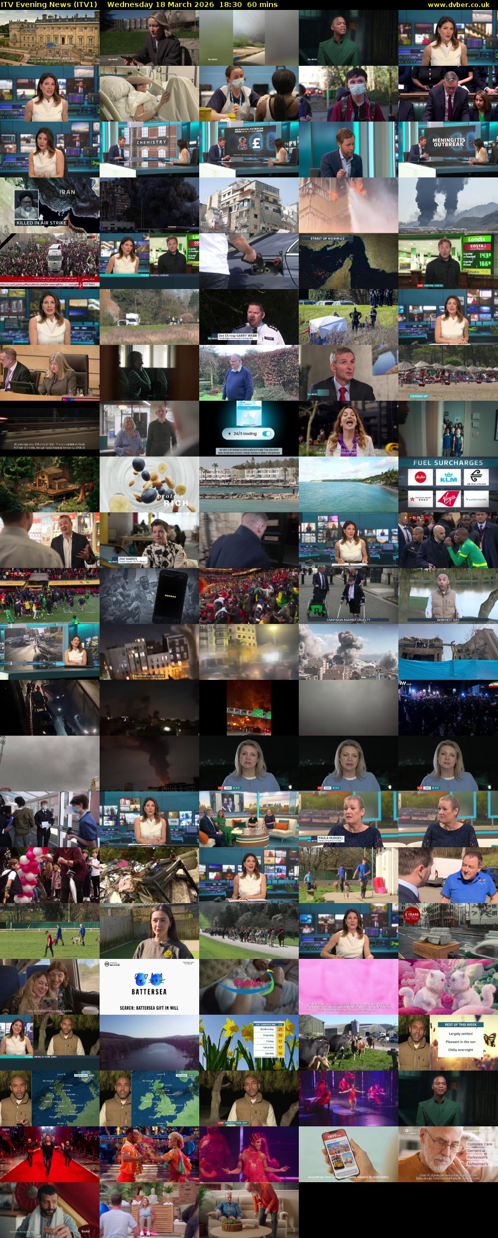 ITV Evening News (ITV1) Wednesday 18 March 2026 18:30 - 19:30