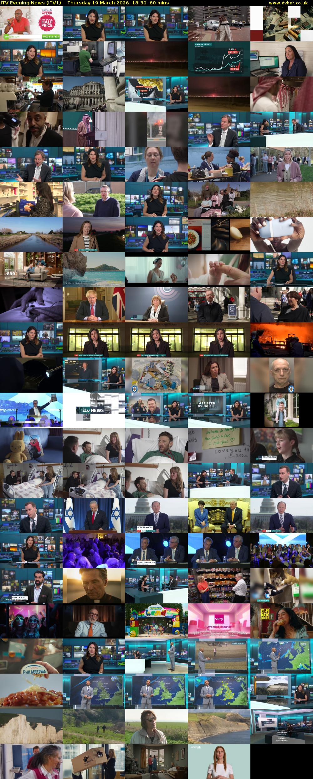 ITV Evening News (ITV1) Thursday 19 March 2026 18:30 - 19:30