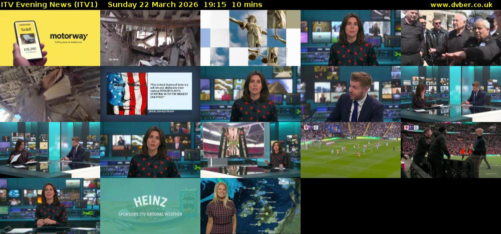 ITV Evening News (ITV1) Sunday 22 March 2026 19:15 - 19:25