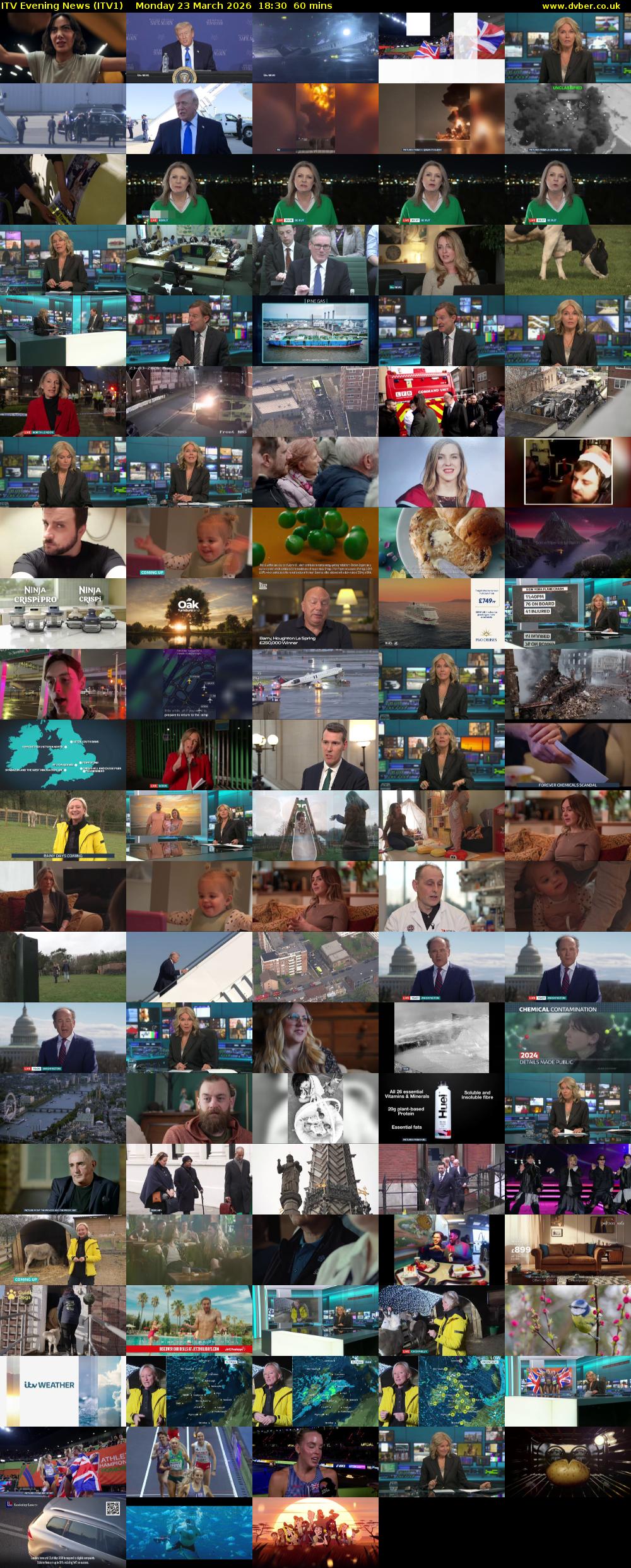 ITV Evening News (ITV1) Monday 23 March 2026 18:30 - 19:30