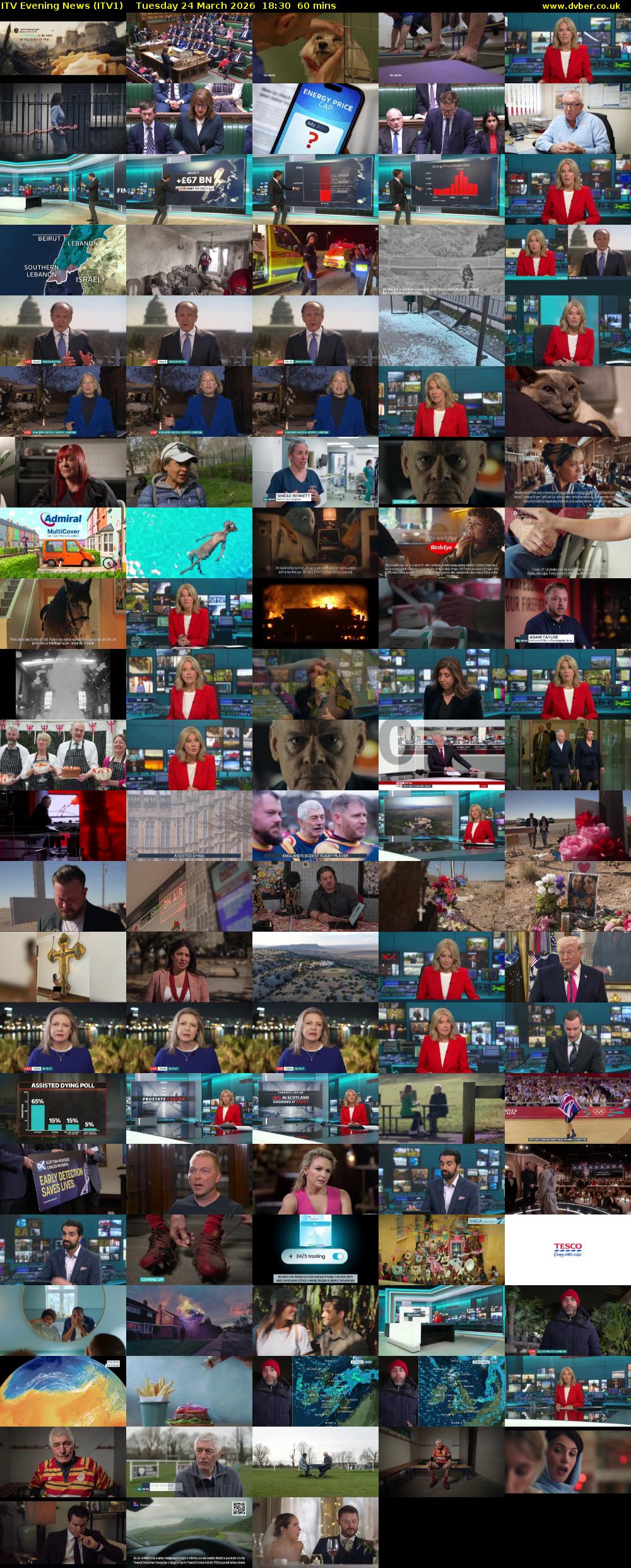 ITV Evening News (ITV1) Tuesday 24 March 2026 18:30 - 19:30