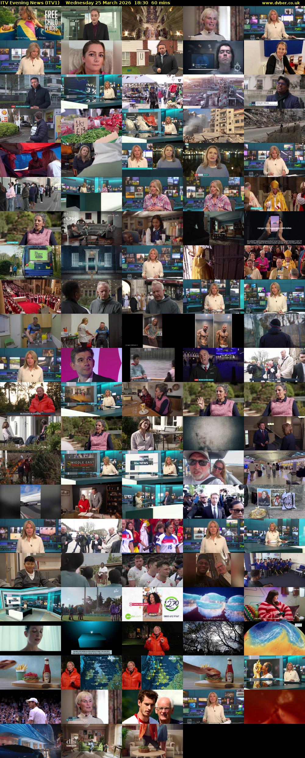 ITV Evening News (ITV1) Wednesday 25 March 2026 18:30 - 19:30