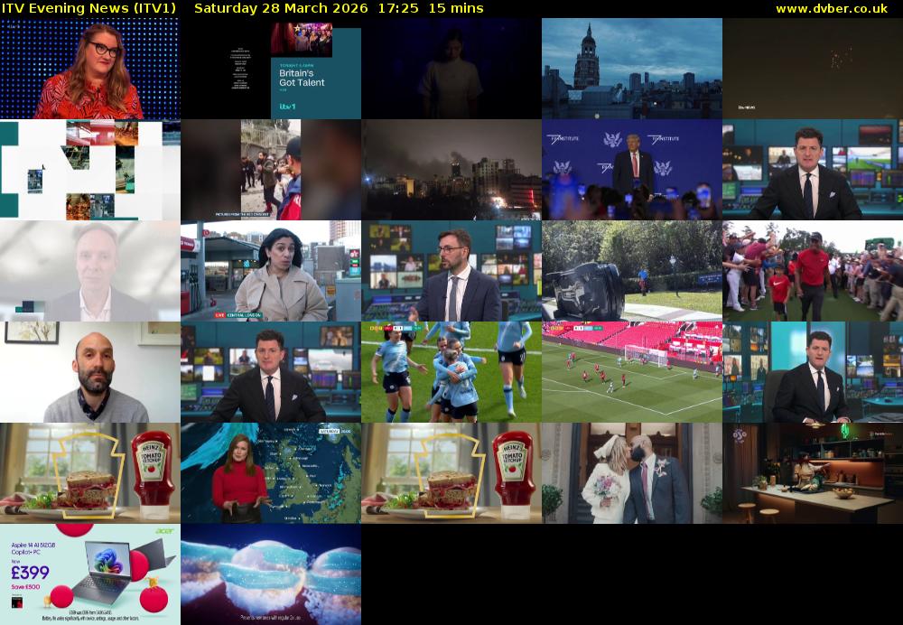 ITV Evening News (ITV1) Saturday 28 March 2026 17:25 - 17:40