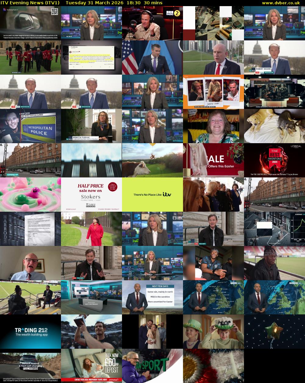 ITV Evening News (ITV1) Tuesday 31 March 2026 18:30 - 19:00