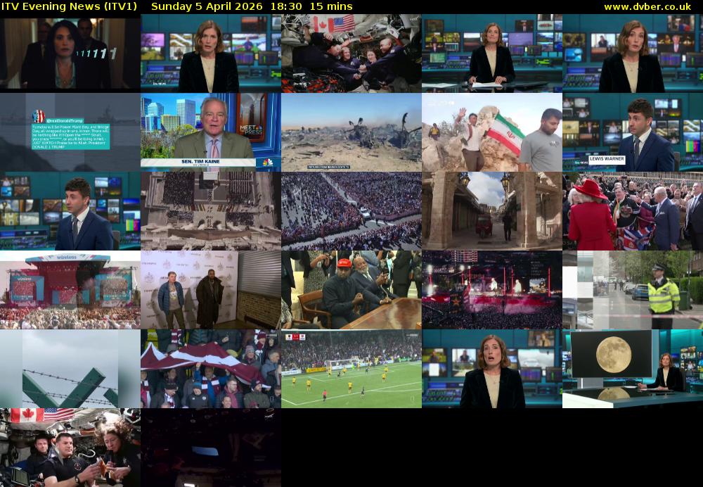 ITV Evening News (ITV1) Sunday 5 April 2026 18:30 - 18:45