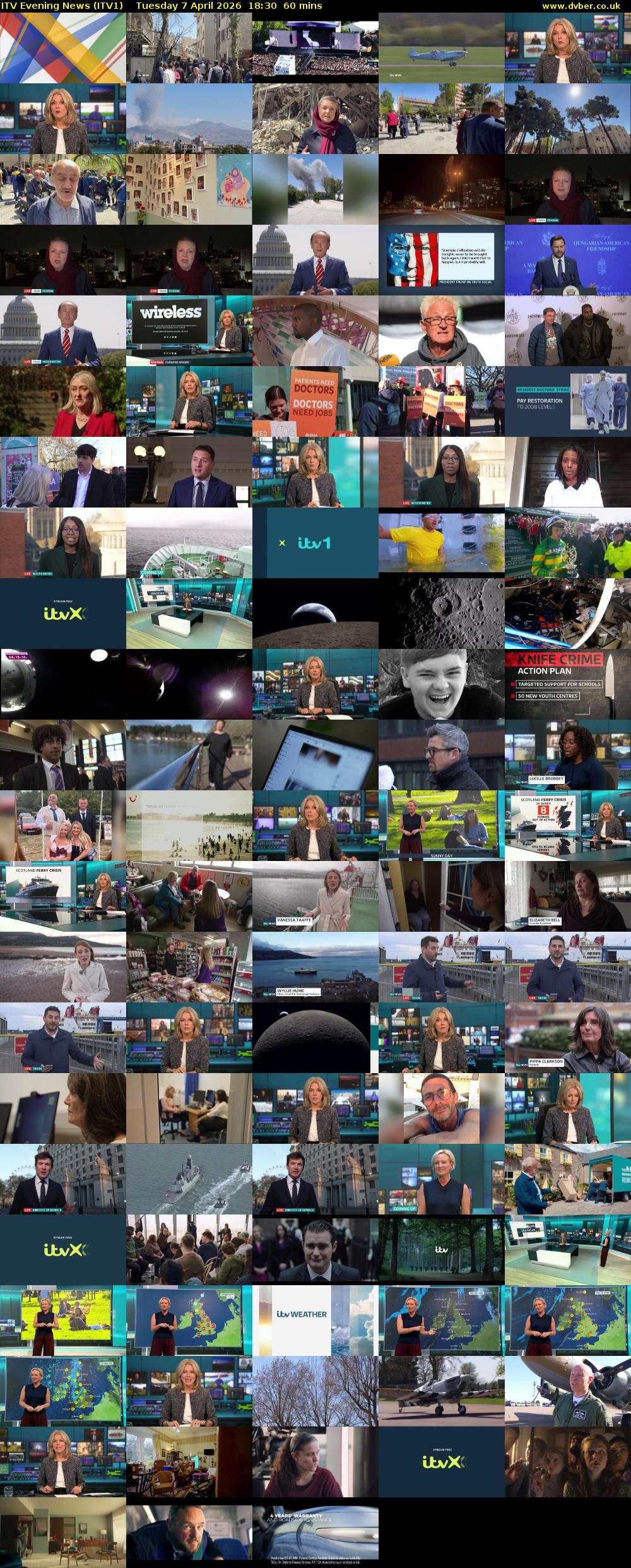 ITV Evening News (ITV1) Tuesday 7 April 2026 18:30 - 19:30