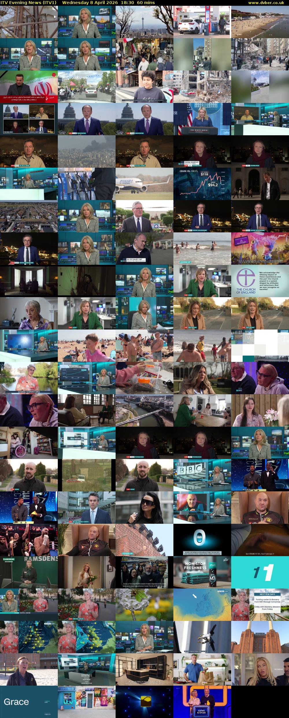 ITV Evening News (ITV1) Wednesday 8 April 2026 18:30 - 19:30