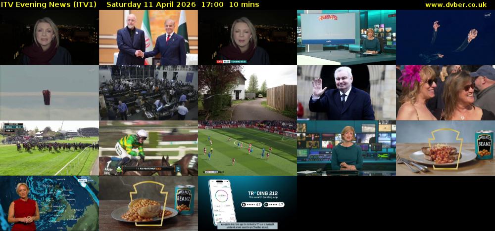 ITV Evening News (ITV1) Saturday 11 April 2026 17:00 - 17:10