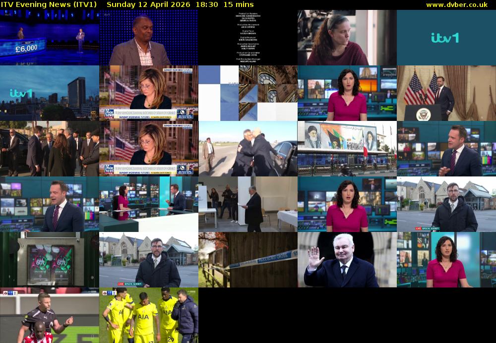 ITV Evening News (ITV1) Sunday 12 April 2026 18:30 - 18:45