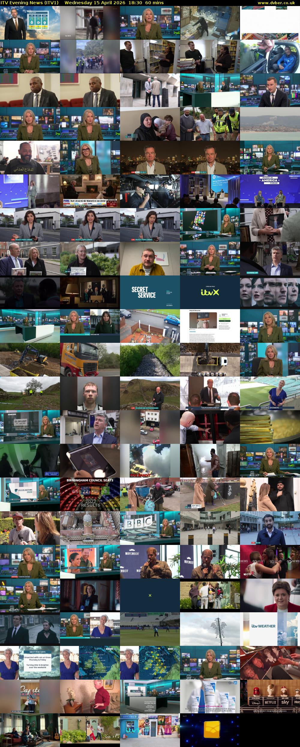ITV Evening News (ITV1) Wednesday 15 April 2026 18:30 - 19:30