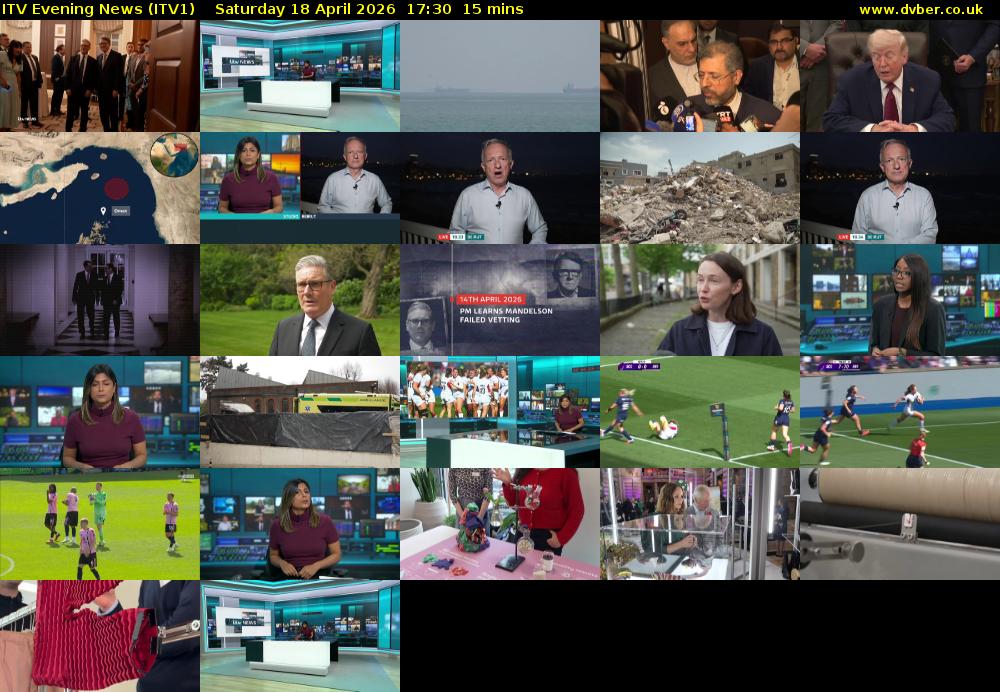 ITV Evening News (ITV1) Saturday 18 April 2026 17:30 - 17:45