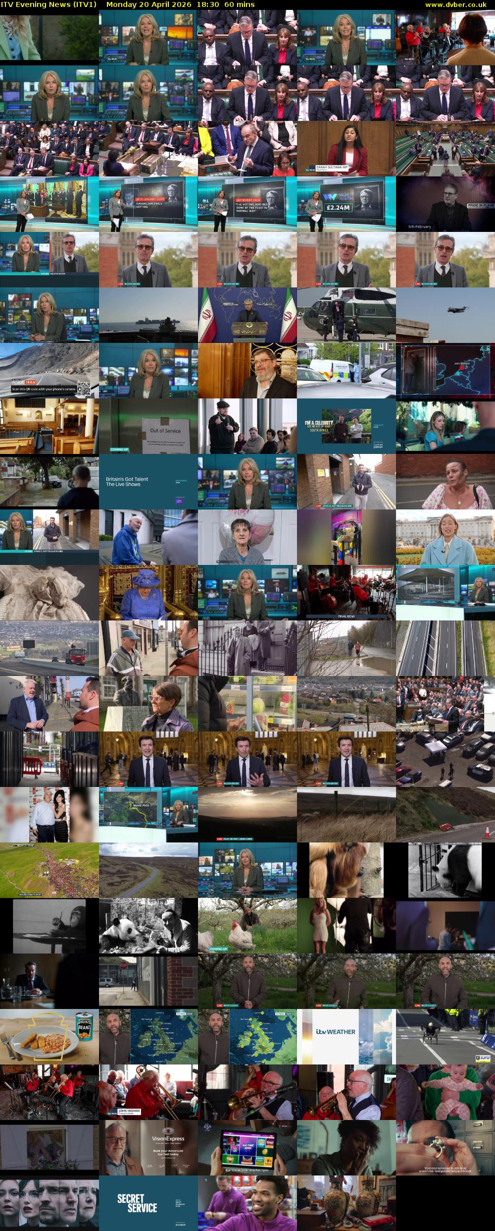 ITV Evening News (ITV1) Monday 20 April 2026 18:30 - 19:30