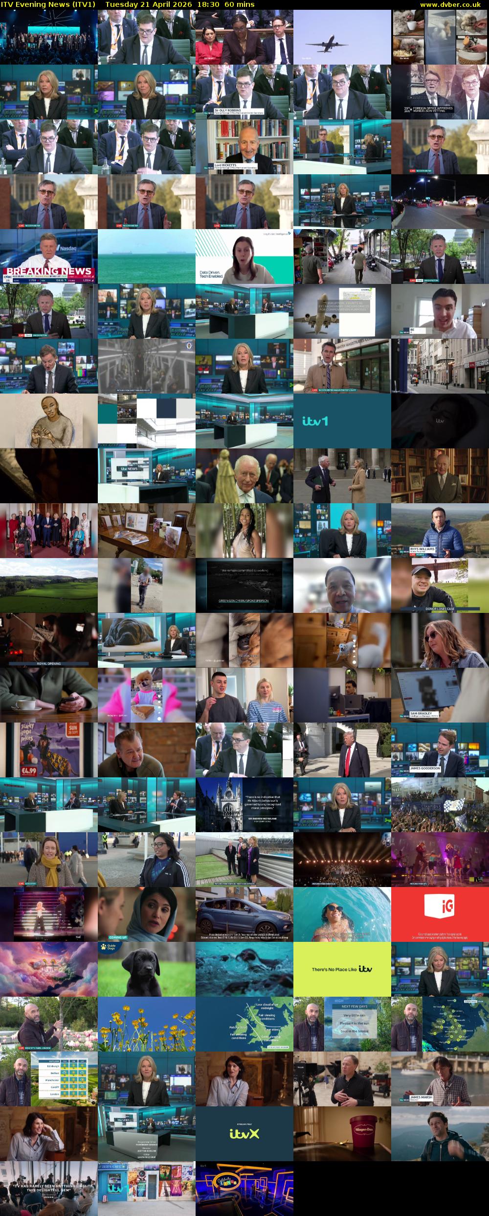 ITV Evening News (ITV1) Tuesday 21 April 2026 18:30 - 19:30