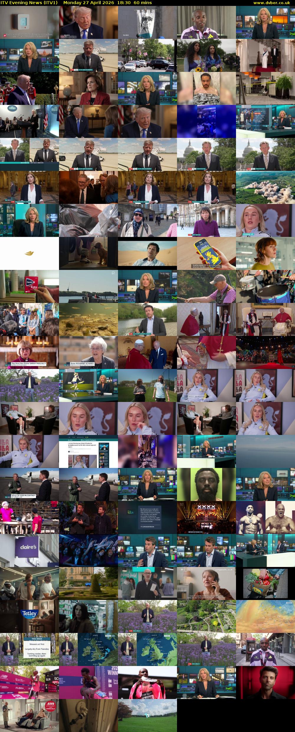 ITV Evening News (ITV1) Monday 27 April 2026 18:30 - 19:30