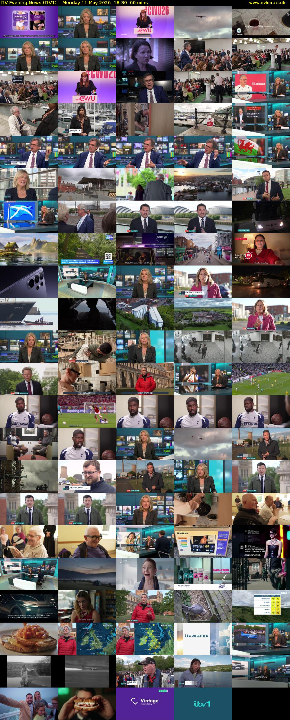 ITV Evening News (ITV1) Monday 11 May 2026 18:30 - 19:30