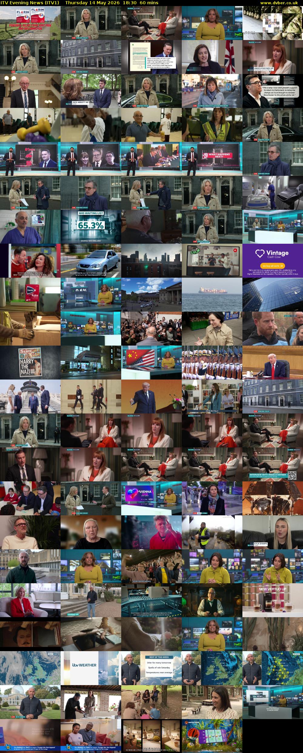 ITV Evening News (ITV1) Thursday 14 May 2026 18:30 - 19:30