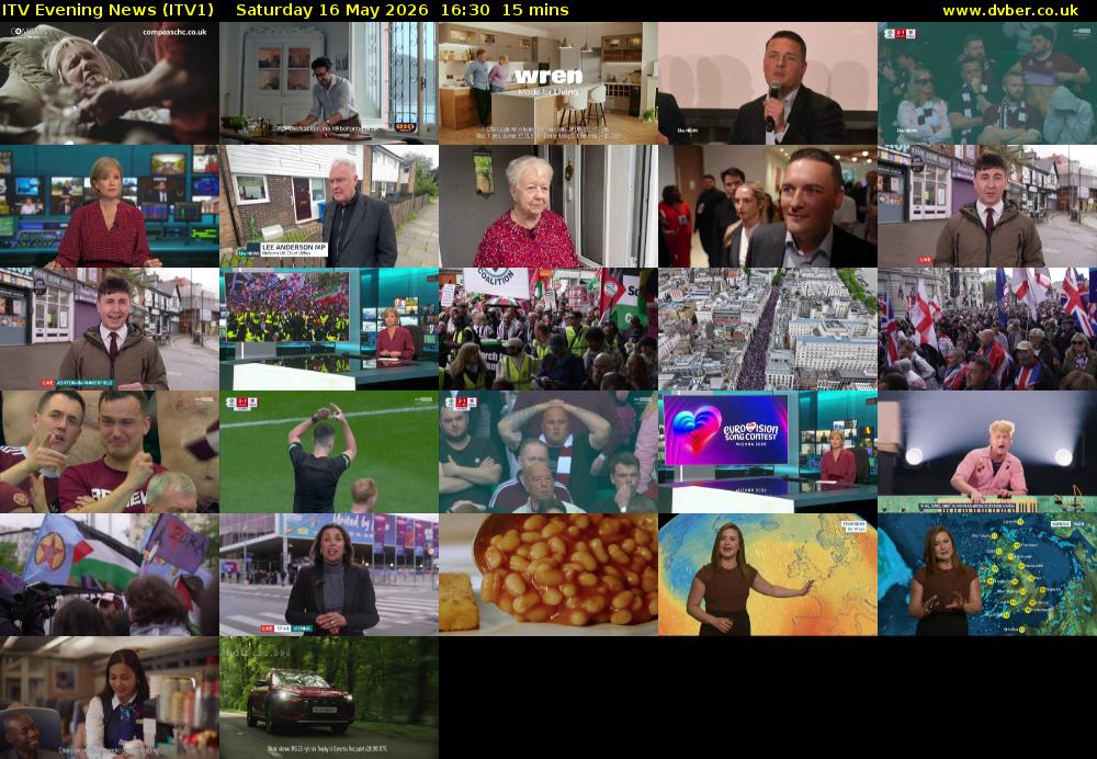 ITV Evening News (ITV1) Saturday 16 May 2026 16:30 - 16:45