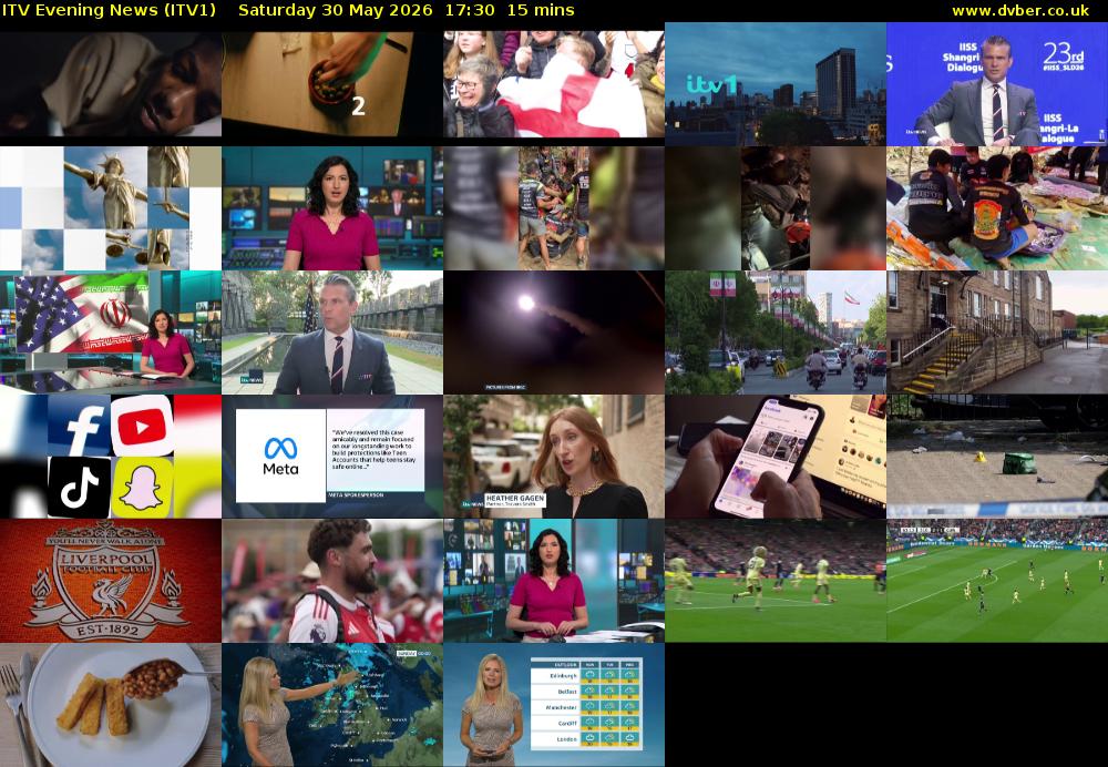 ITV Evening News (ITV1) Saturday 30 May 2026 17:30 - 17:45