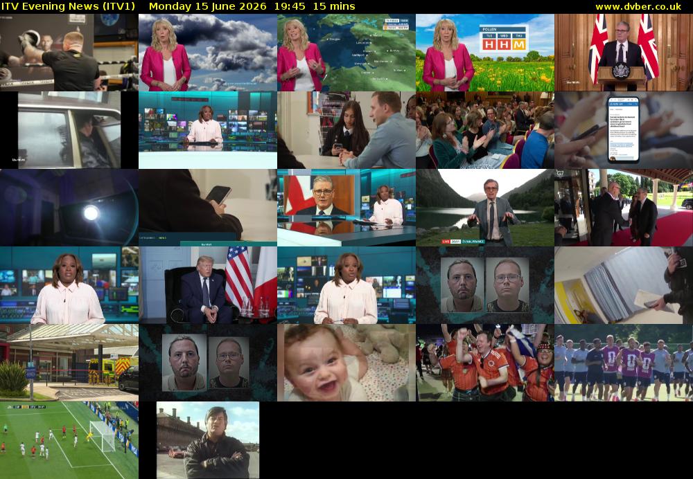 ITV Evening News (ITV1) Monday 15 June 2026 19:45 - 20:00
