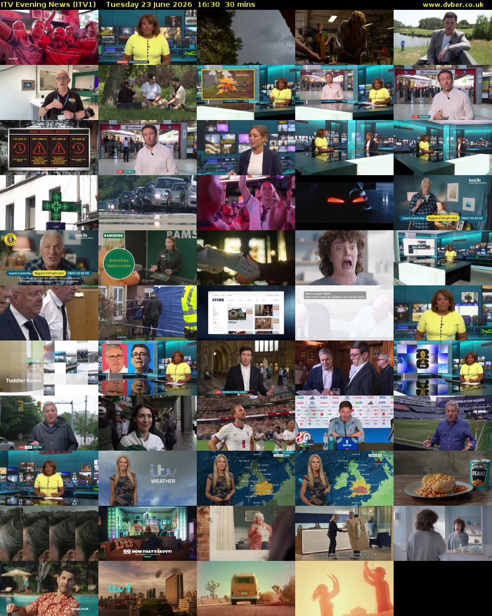 ITV Evening News (ITV1) Tuesday 23 June 2026 16:30 - 17:00