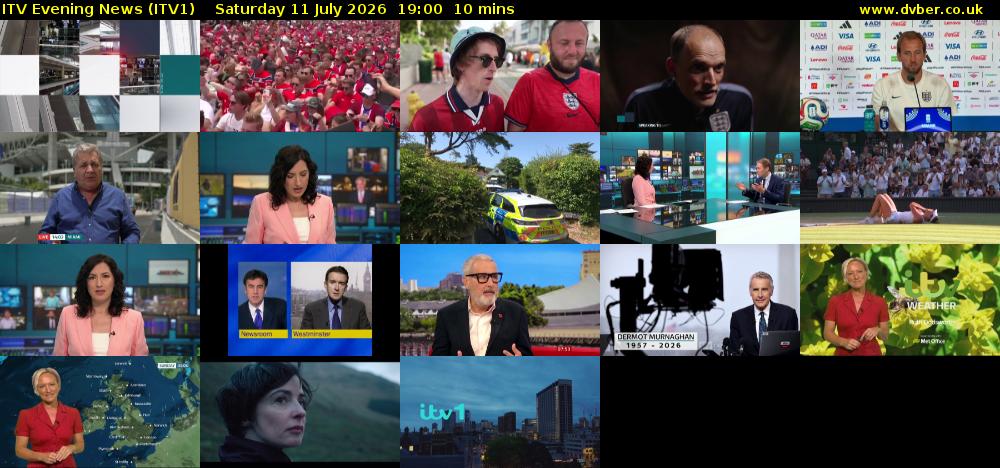 ITV Evening News (ITV1) Saturday 11 July 2026 19:00 - 19:10