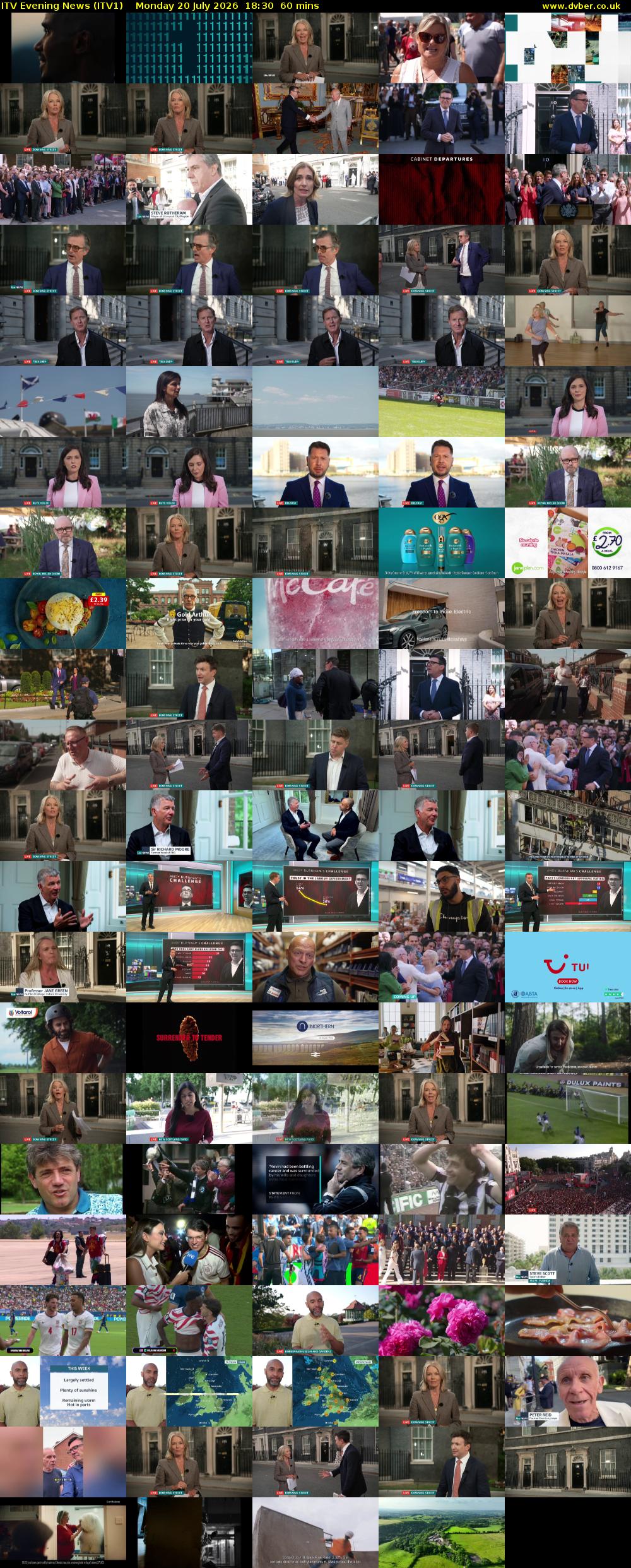 ITV Evening News (ITV1) Monday 20 July 2026 18:30 - 19:30