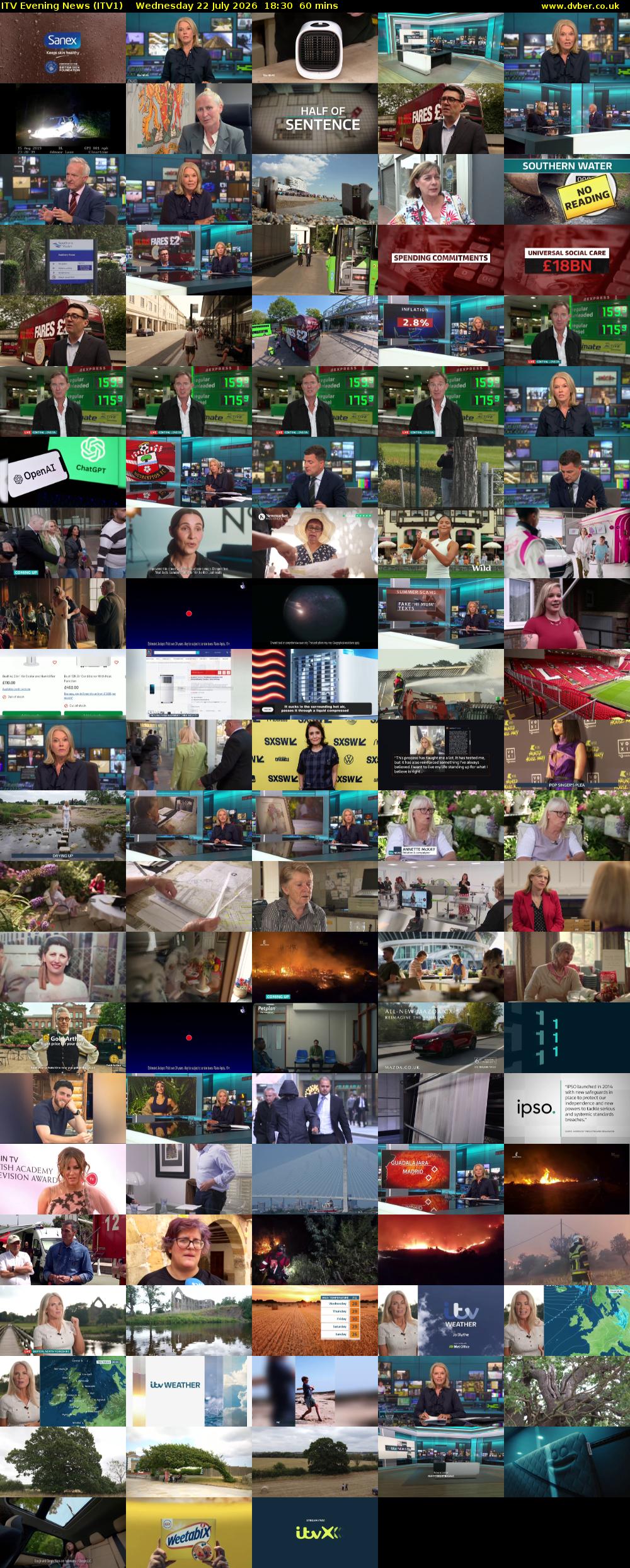 ITV Evening News (ITV1) Wednesday 22 July 2026 18:30 - 19:30