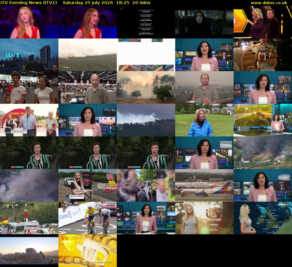 ITV Evening News (ITV1) Saturday 25 July 2026 18:25 - 18:45