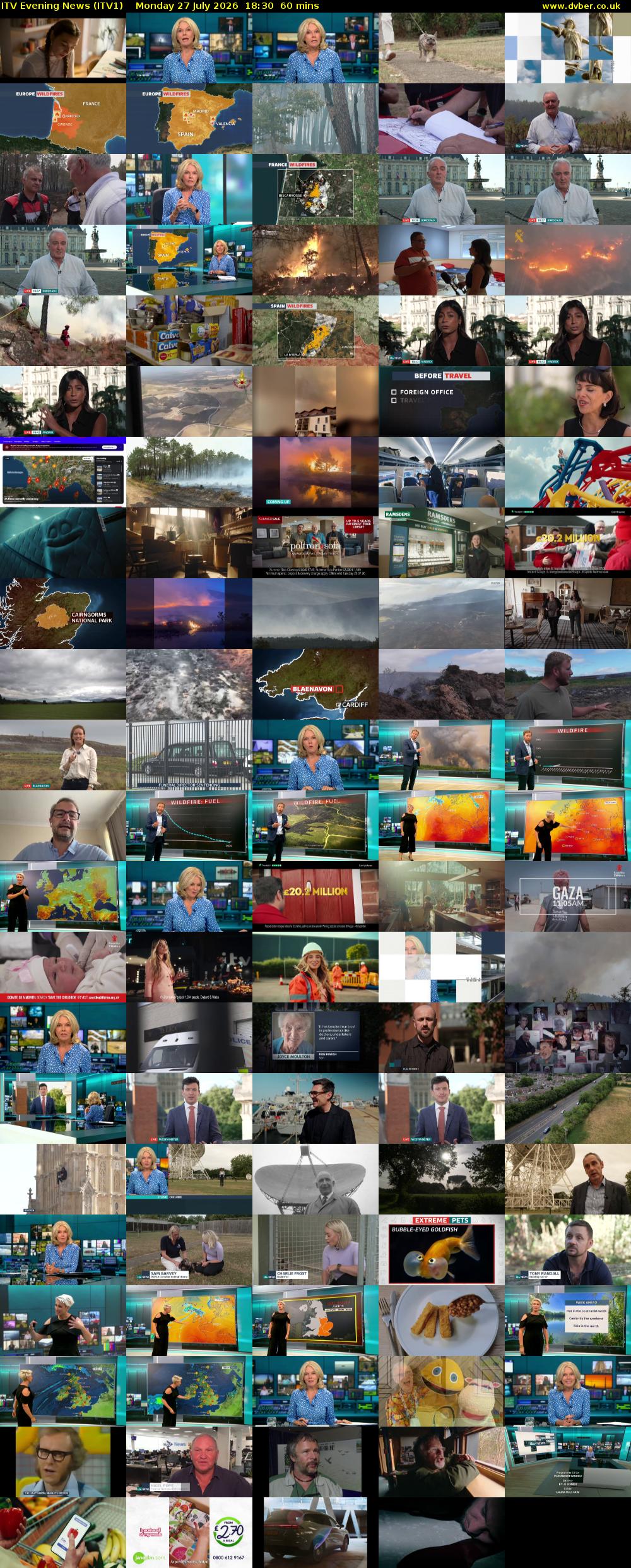 ITV Evening News (ITV1) Monday 27 July 2026 18:30 - 19:30