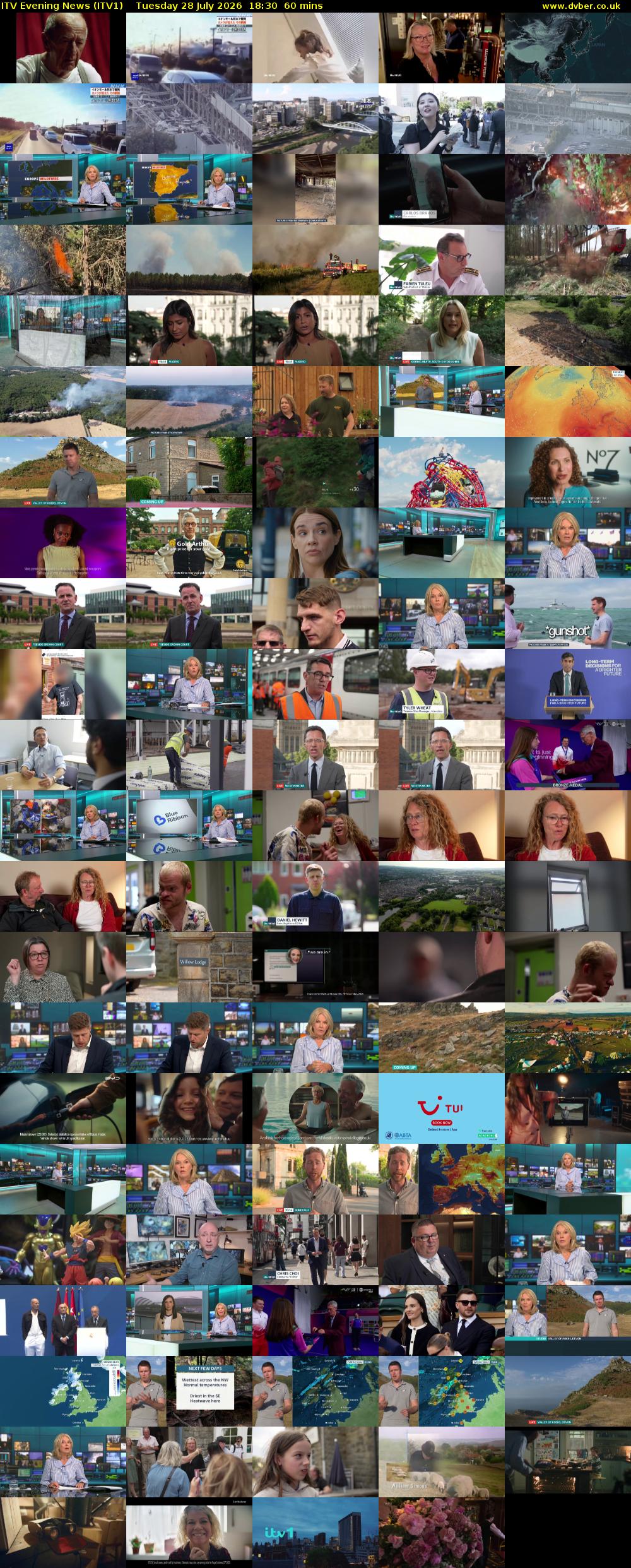 ITV Evening News (ITV1) Tuesday 28 July 2026 18:30 - 19:30