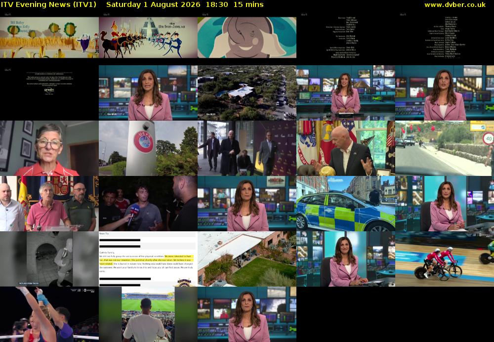 ITV Evening News (ITV1) Saturday 1 August 2026 18:30 - 18:45