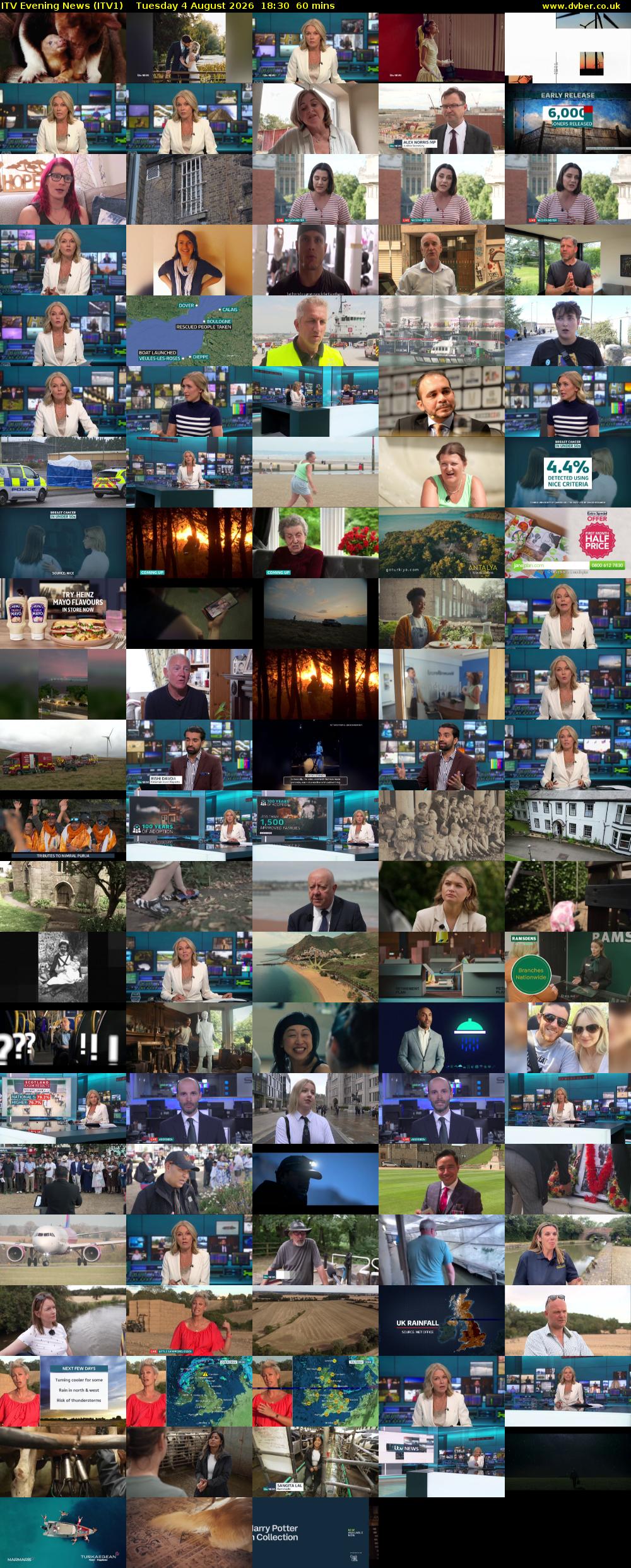 ITV Evening News (ITV1) Tuesday 4 August 2026 18:30 - 19:30