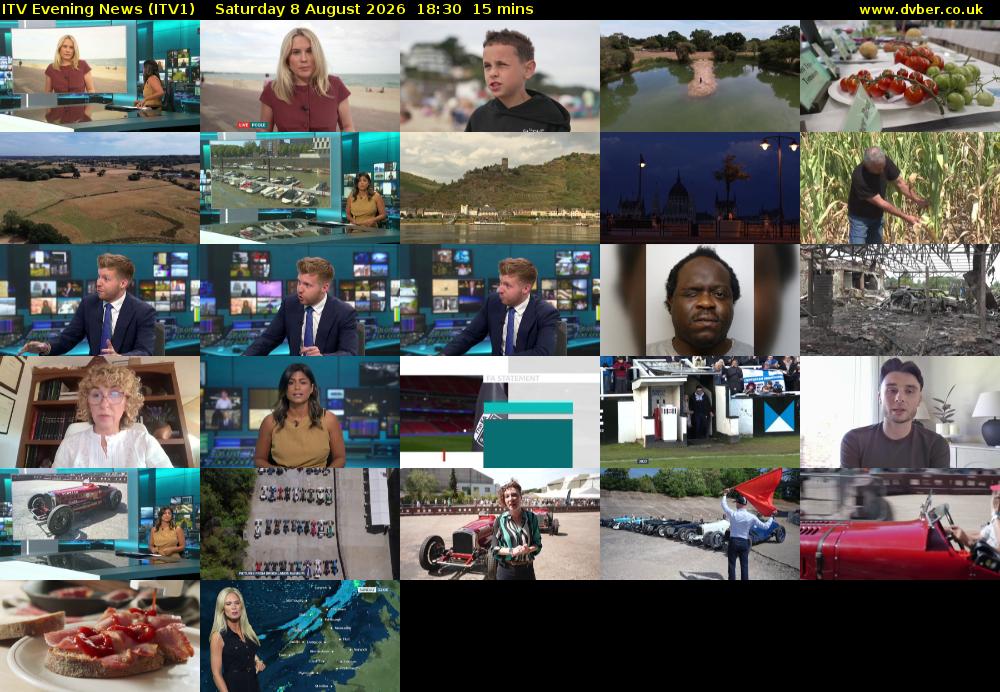 ITV Evening News (ITV1) Saturday 8 August 2026 18:30 - 18:45