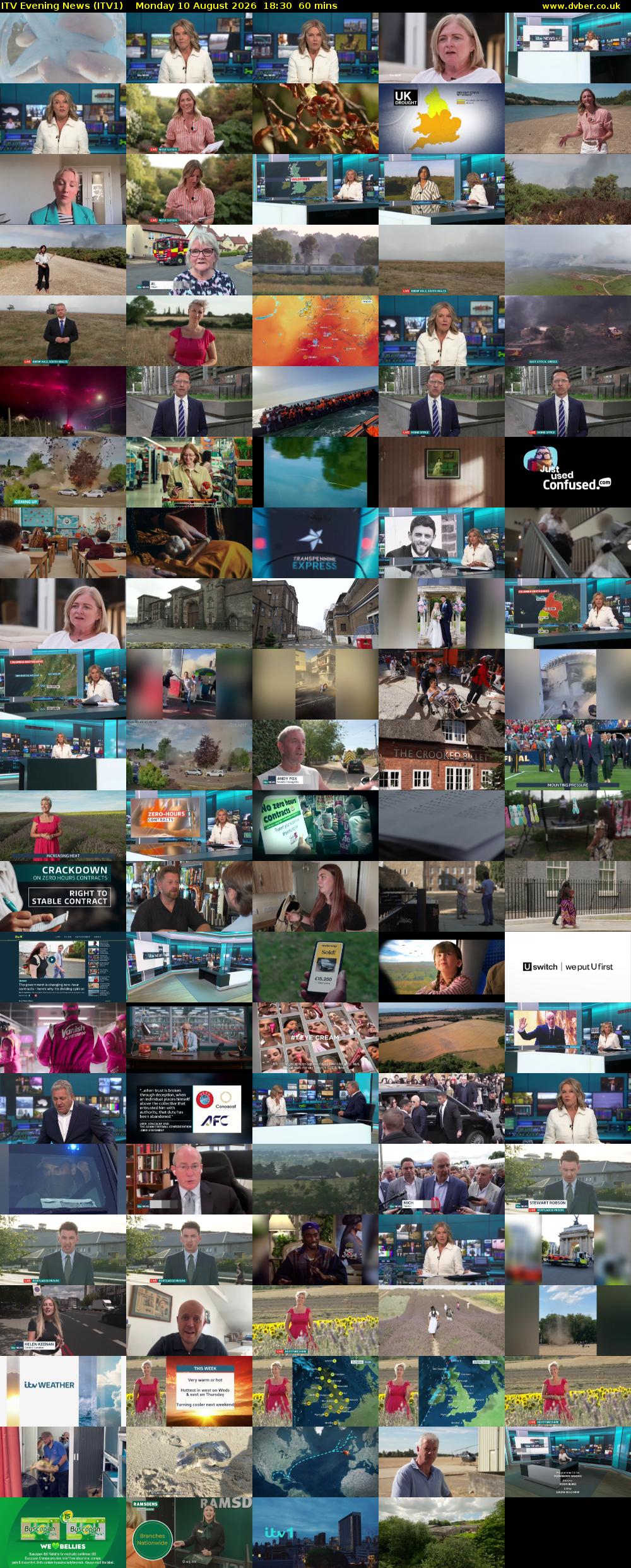 ITV Evening News (ITV1) Monday 10 August 2026 18:30 - 19:30
