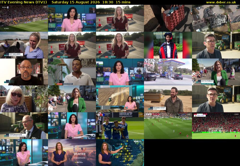 ITV Evening News (ITV1) Saturday 15 August 2026 18:30 - 18:45