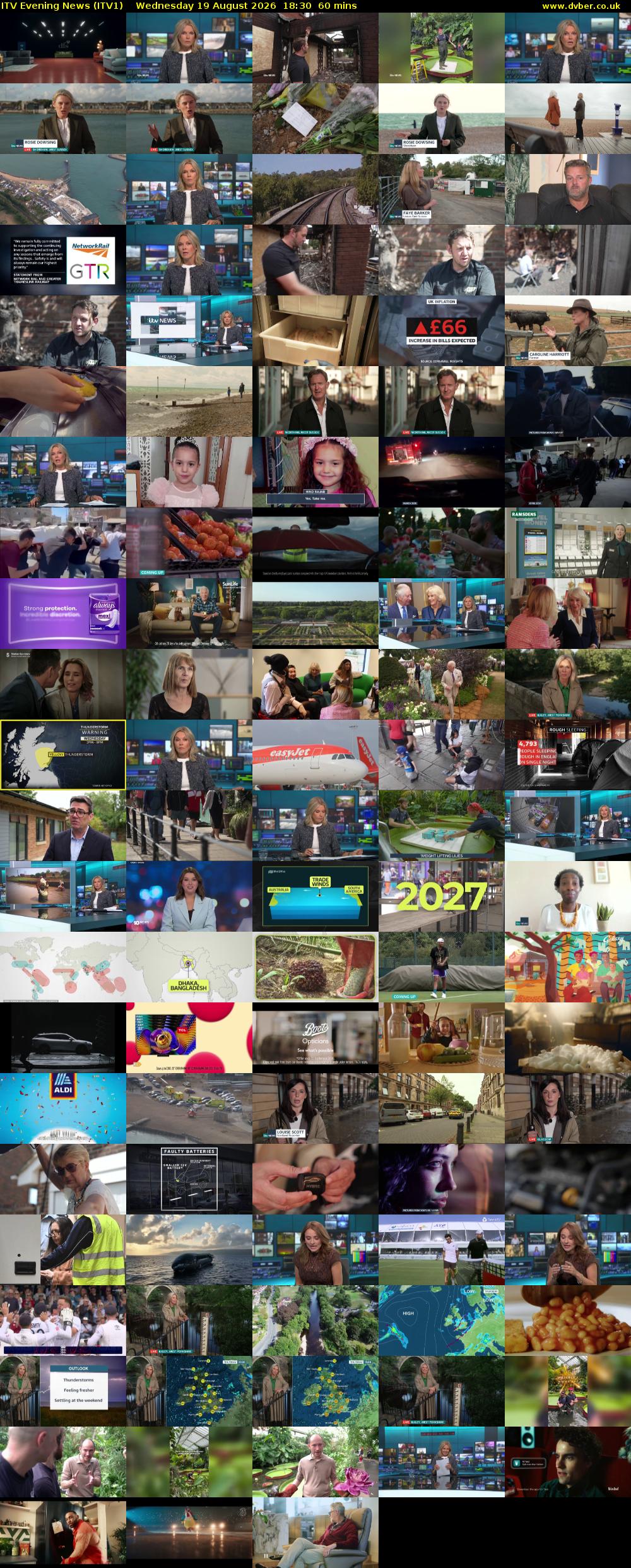 ITV Evening News (ITV1) Wednesday 19 August 2026 18:30 - 19:30