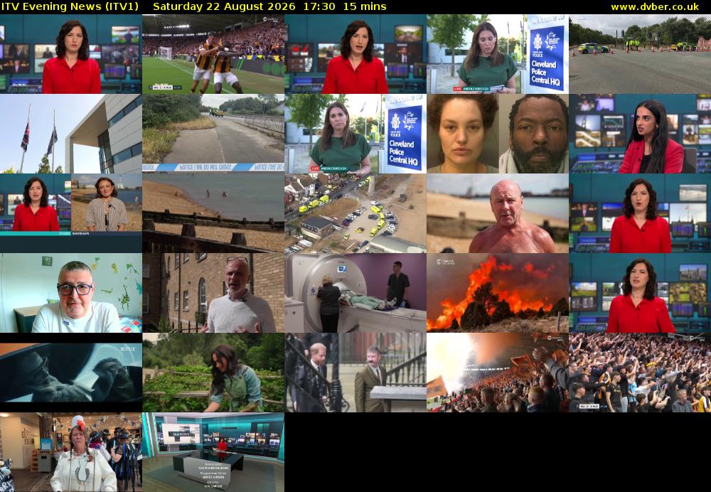 ITV Evening News (ITV1) Saturday 22 August 2026 17:30 - 17:45