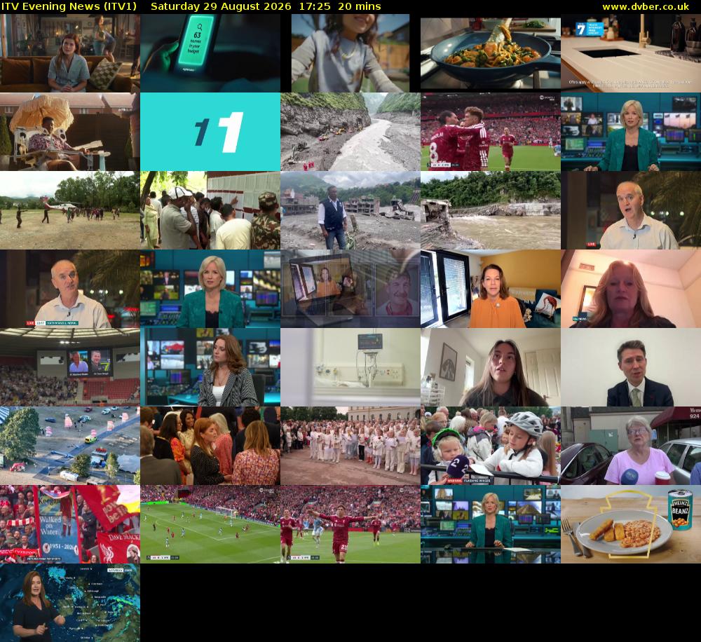 ITV Evening News (ITV1) Saturday 29 August 2026 17:25 - 17:45