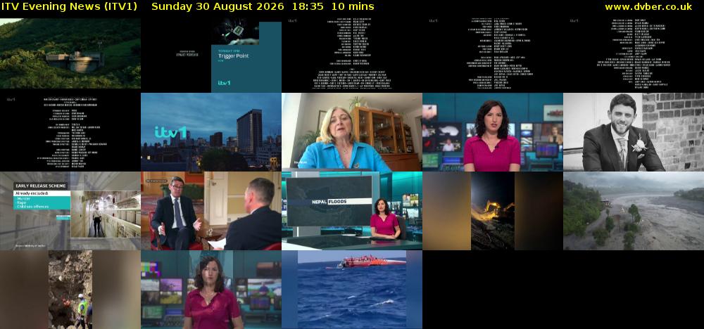 ITV Evening News (ITV1) Sunday 30 August 2026 18:35 - 18:45