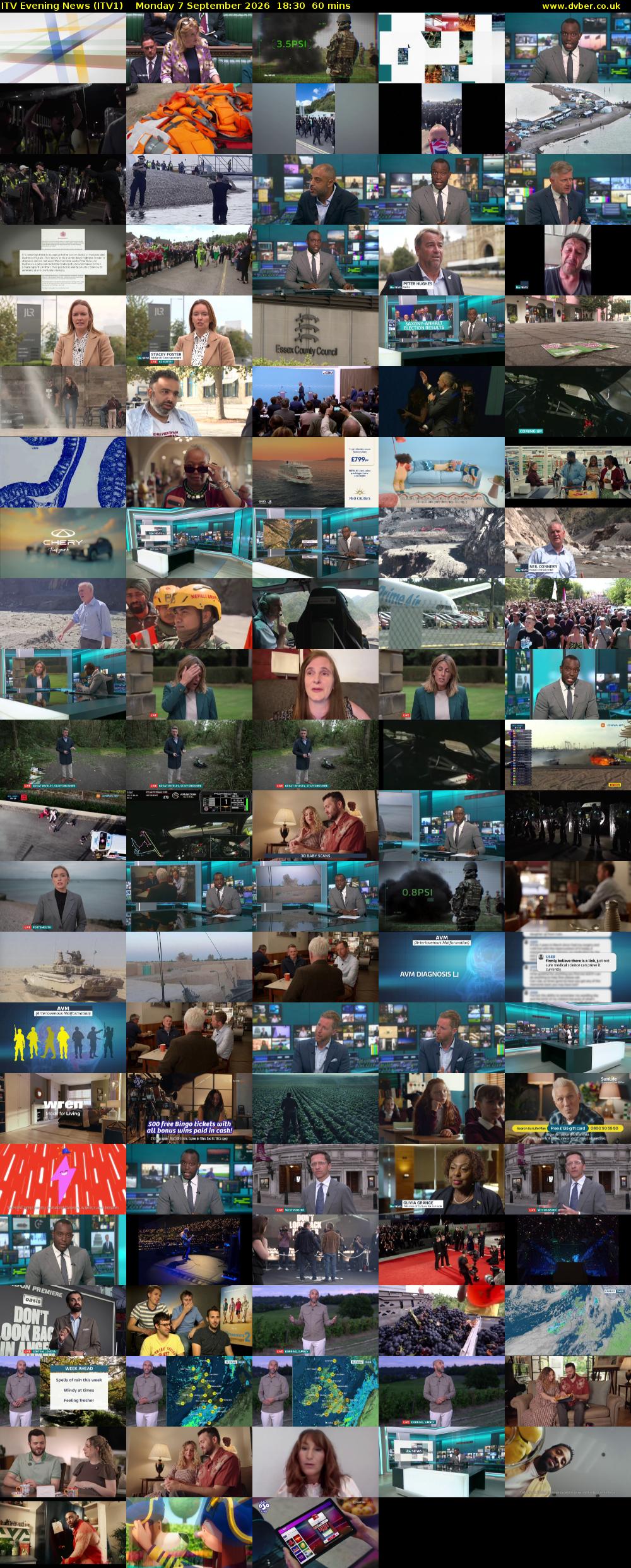 ITV Evening News (ITV1) Monday 7 September 2026 18:30 - 19:30