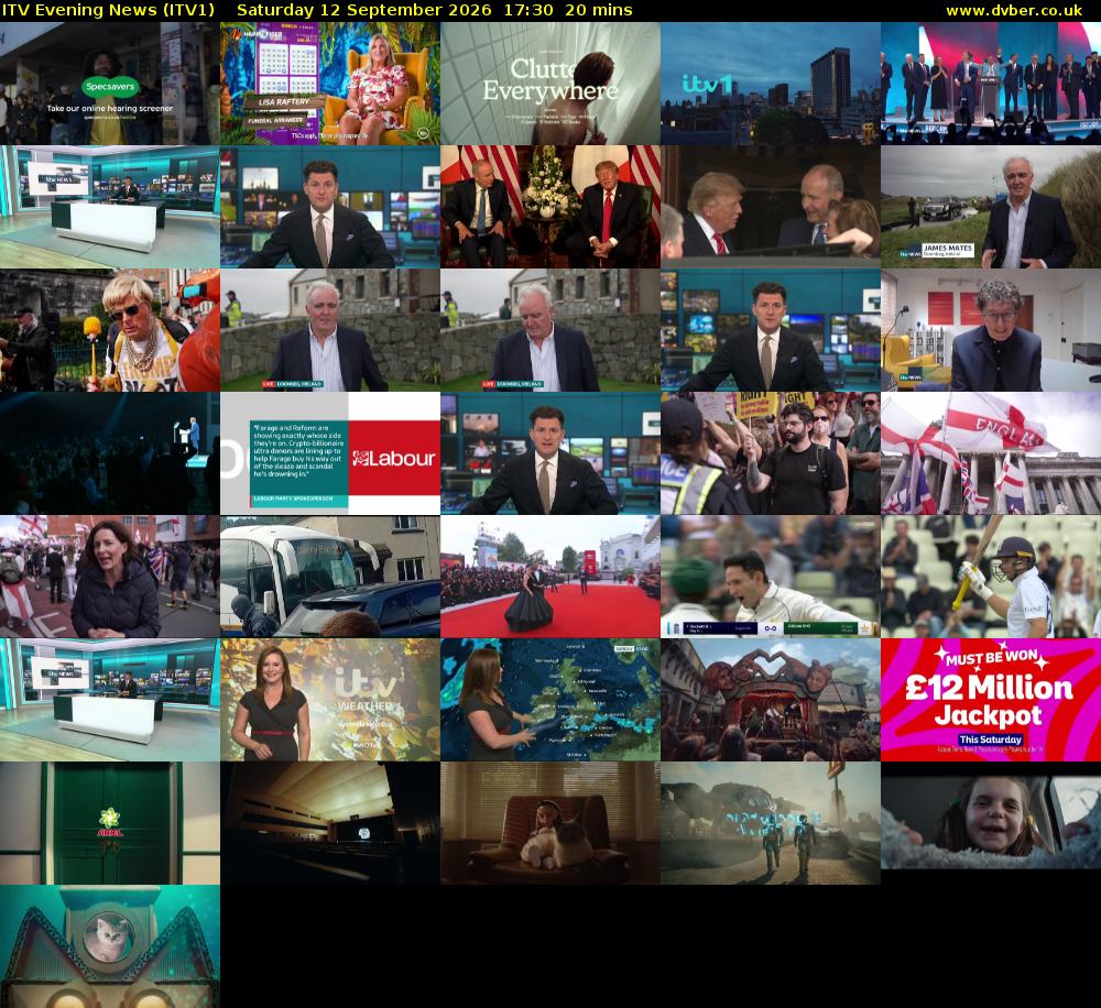 ITV Evening News (ITV1) Saturday 12 September 2026 17:30 - 17:50