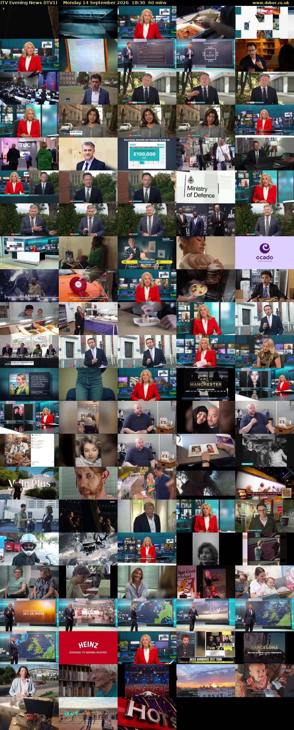 ITV Evening News (ITV1) Monday 14 September 2026 18:30 - 19:30