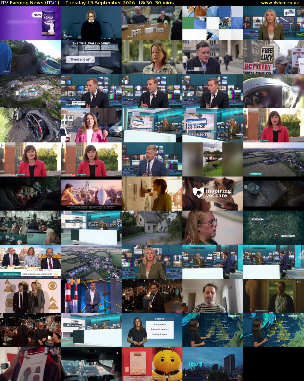 ITV Evening News (ITV1) Tuesday 15 September 2026 18:30 - 19:00