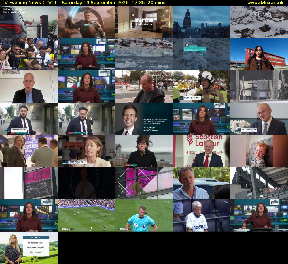 ITV Evening News (ITV1) Saturday 19 September 2026 17:35 - 17:55